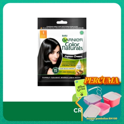 GARNIER HAIR COLOR - Color Naturals Express Cream 40G -Shade 1 Black