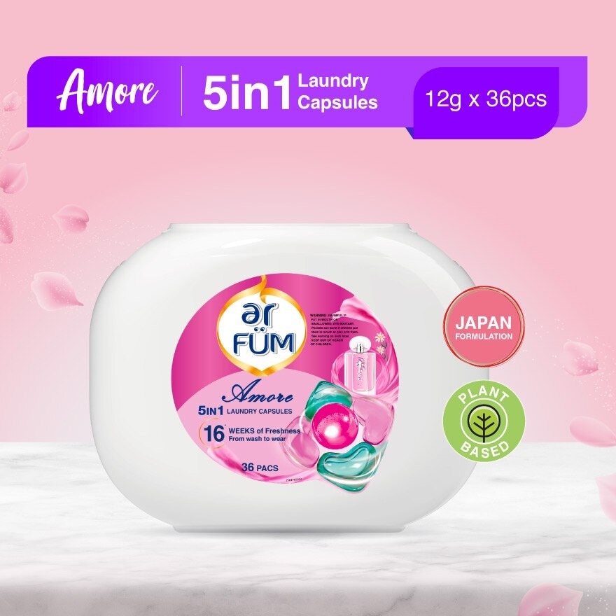 5 In 1 Laundry Capsules Amore 36pcs