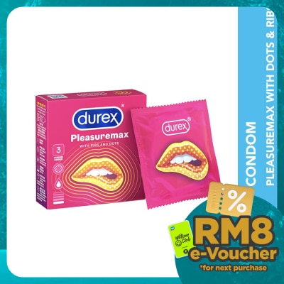 DUREX Condom Pleasuremax Dots & Ribs 3s