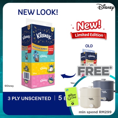 KLEENEX Facial Tissue Box Limited Edition 3Ply 90s x 5