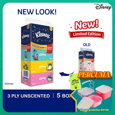 KLEENEX - Facial Tissue Box Limited Edition 3Ply 90s x 5
