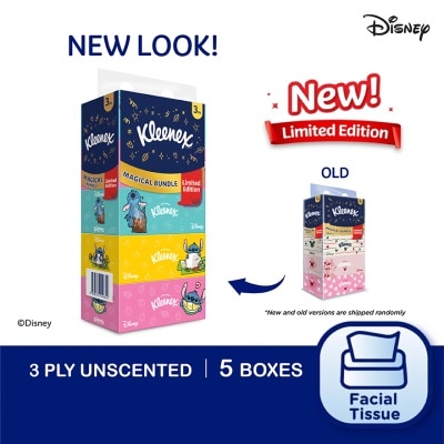 KLEENEX Facial Tissue Box Limited Edition 3Ply 90s x 5