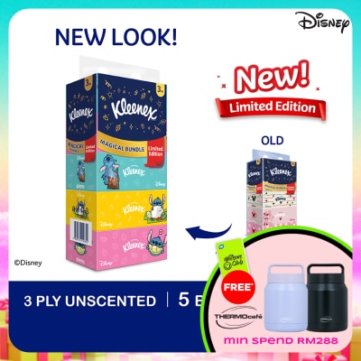 KLEENEX - Facial Tissue Box Limited Edition 3Ply 90s x 5