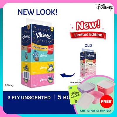 KLEENEX Facial Tissue Box Limited Edition 3Ply 90s x 5