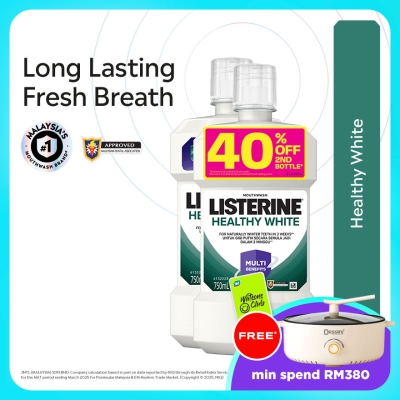 LISTERINE - Mouthwash Healthy White 750ml Twin Pack image