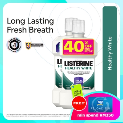 LISTERINE Mouthwash Healthy White 750ml Twin Pack image