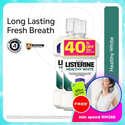 LISTERINE - Mouthwash Healthy White 750ml Twin Pack