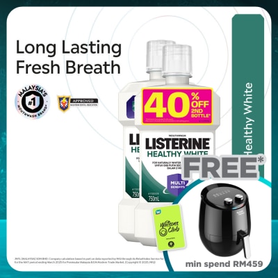 LISTERINE Mouthwash Healthy White 750ml Twin Pack
