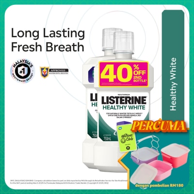 LISTERINE - Mouthwash Healthy White 750ml Twin Pack