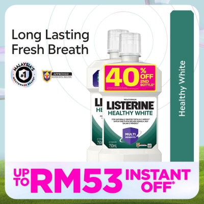LISTERINE Mouthwash Healthy White 750ml Twin Pack
