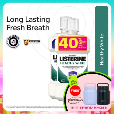 LISTERINE - Mouthwash Healthy White 750ml Twin Pack