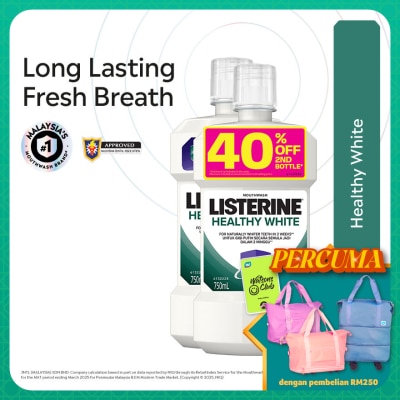 LISTERINE - Mouthwash Healthy White 750ml Twin Pack