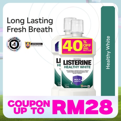 LISTERINE Mouthwash Healthy White 750ml Twin Pack