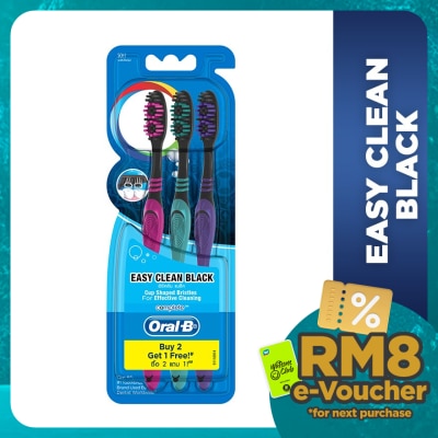 ORAL-B Easy Clean Black Toothbrush 3's