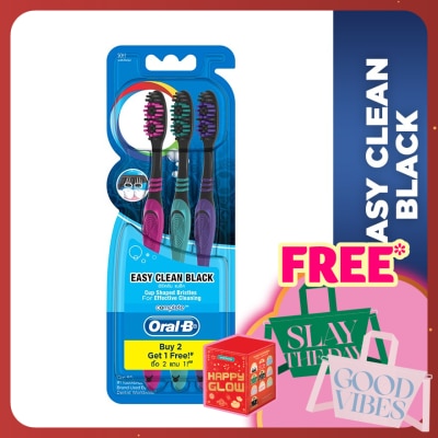 ORAL-B Easy Clean Black Toothbrush 3's