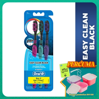 ORAL-B - Easy Clean Black Toothbrush 3's