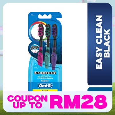 ORAL-B Easy Clean Black Toothbrush 3's