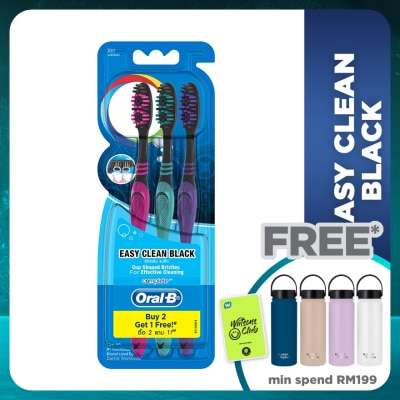 ORAL-B Easy Clean Black Toothbrush 3's