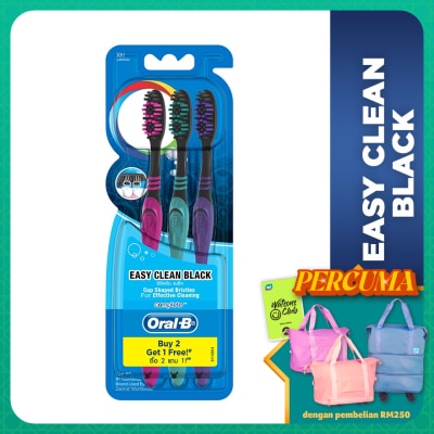 ORAL-B Easy Clean Black Toothbrush 3's