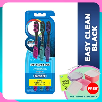 ORAL-B Easy Clean Black Toothbrush 3's