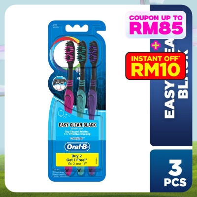 ORAL-B Easy Clean Black Toothbrush 3's