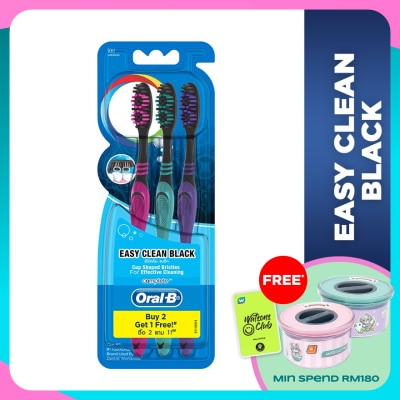 ORAL-B Easy Clean Black Toothbrush 3's