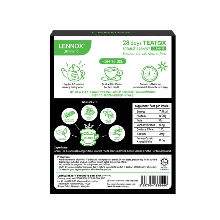 28 Days Teatox Cleanse 3.3g x 28's