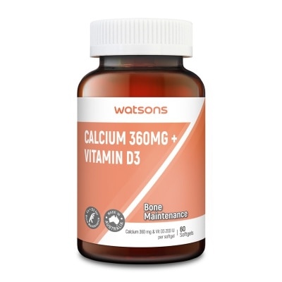 WATSONS Calcium 360 mg + Vitamin D3 200iu 60's