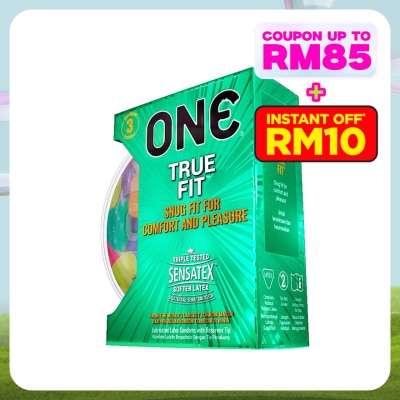 ONE TRUE FIT LATEX CONDOM 3'S