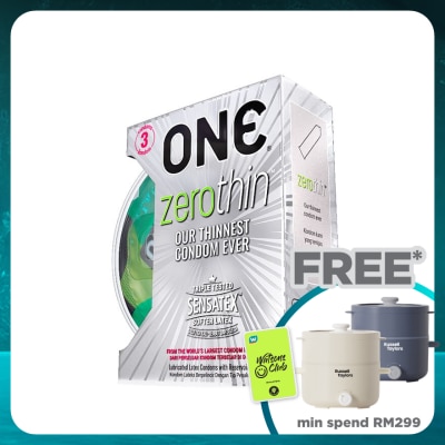 ONE ZEROTHIN LATEX CONDOM 3'S