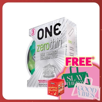 ONE ZEROTHIN LATEX CONDOM 3'S