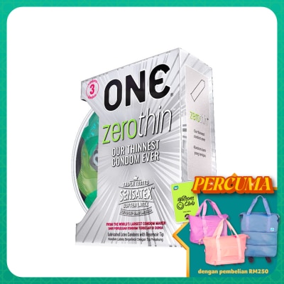 ONE ZEROTHIN LATEX CONDOM 3'S