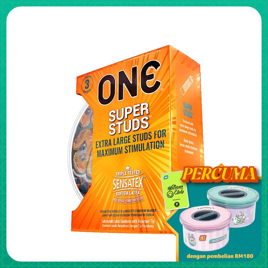 SUPER STUDS LATEX CONDOM 3'S