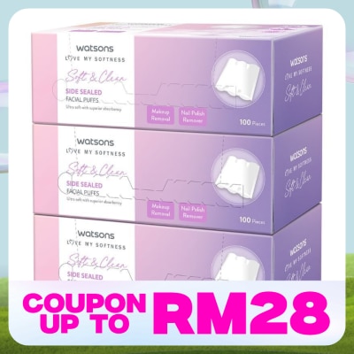 WATSONS Soft & Clean Side Sealed Facial Puffs 3 x 100's