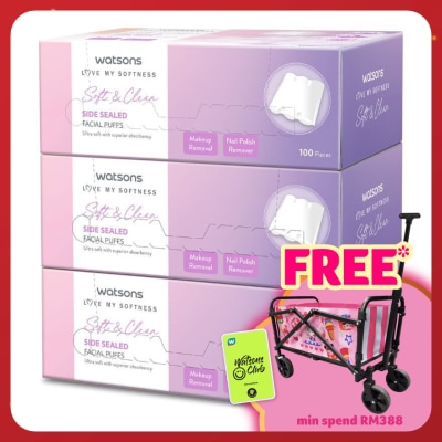 WATSONS Soft & Clean Side Sealed Facial Puffs 3 x 100's