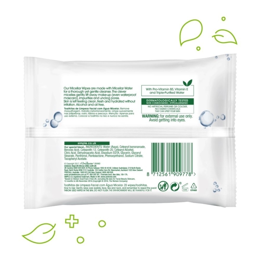 Micellar Cleansing Wipes 25's