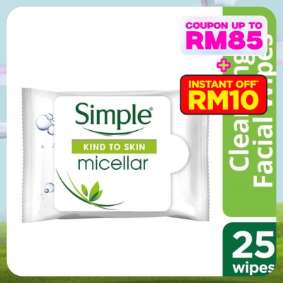 SIMPLE Micellar Cleansing Wipes 25's