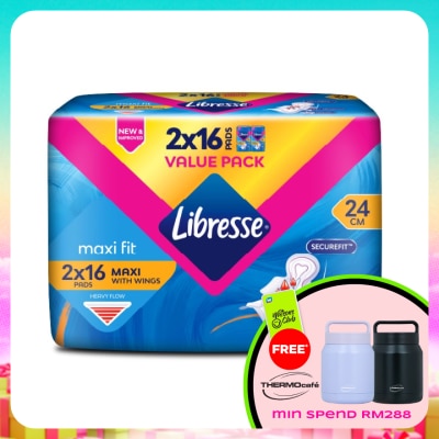 LIBRESSE - Maxi Wings Disposable Sanitary Pad 24cm 2x16s