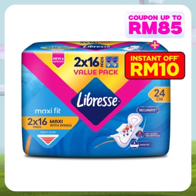 LIBRESSE Maxi Wings Disposable Sanitary Pad 24cm 2x16s
