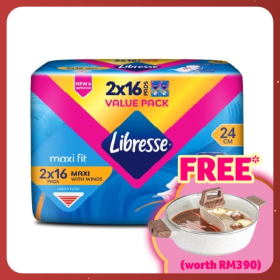 LIBRESSE Maxi Wings Disposable Sanitary Pad 24cm 2x16s