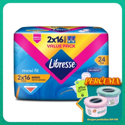 LIBRESSE Maxi Wings Disposable Sanitary Pad 24cm 2x16s