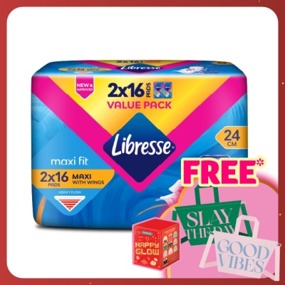 LIBRESSE Maxi Wings Disposable Sanitary Pad 24cm 2x16s