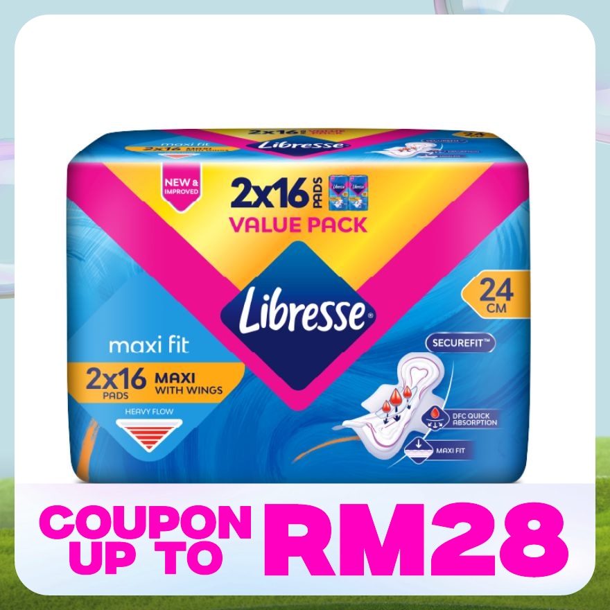 Maxi Wings Disposable Sanitary Pad 24cm 2x16s