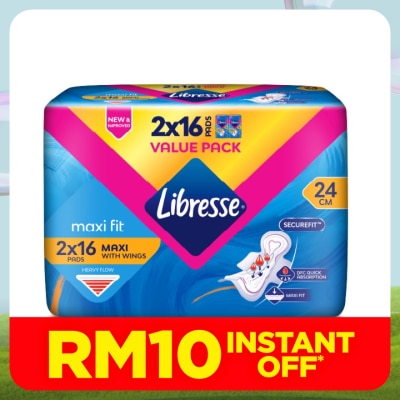 LIBRESSE Maxi Wings Disposable Sanitary Pad 24cm 2x16s