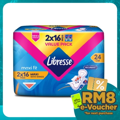 LIBRESSE Maxi Wings Disposable Sanitary Pad 24cm 2x16s