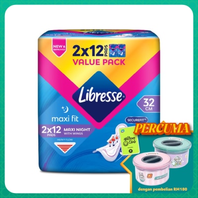 LIBRESSE Libresse Maxi Night Wings 32cm 2x12s