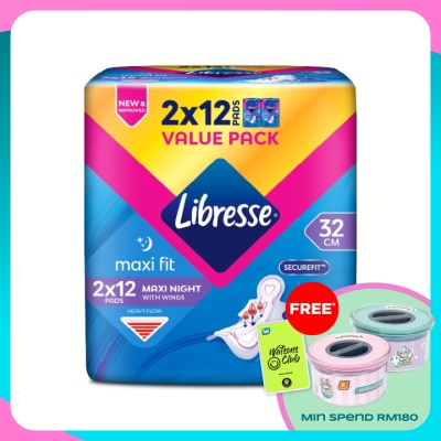 LIBRESSE Libresse Maxi Night Wings 32cm 2x12s