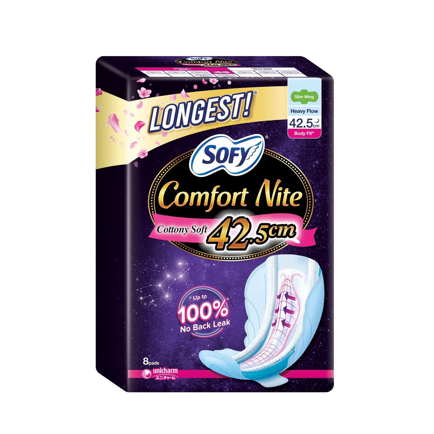 Comfort Nite Body Fit Slim Wing 42.5cm 8S