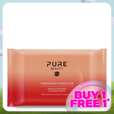 PURE BEAUTY Pomegranate Hydro Glow Makeup Remover Cleansing Wipes 20s
