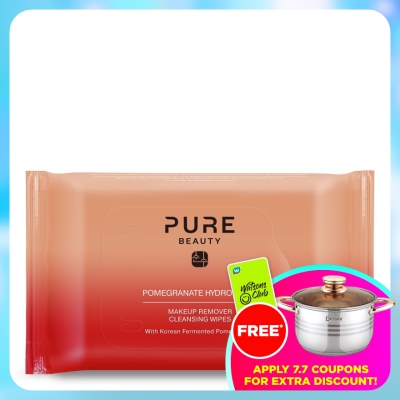 PURE BEAUTY - Pomegranate Hydro Glow Makeup Remover Cleansing Wipes 20s